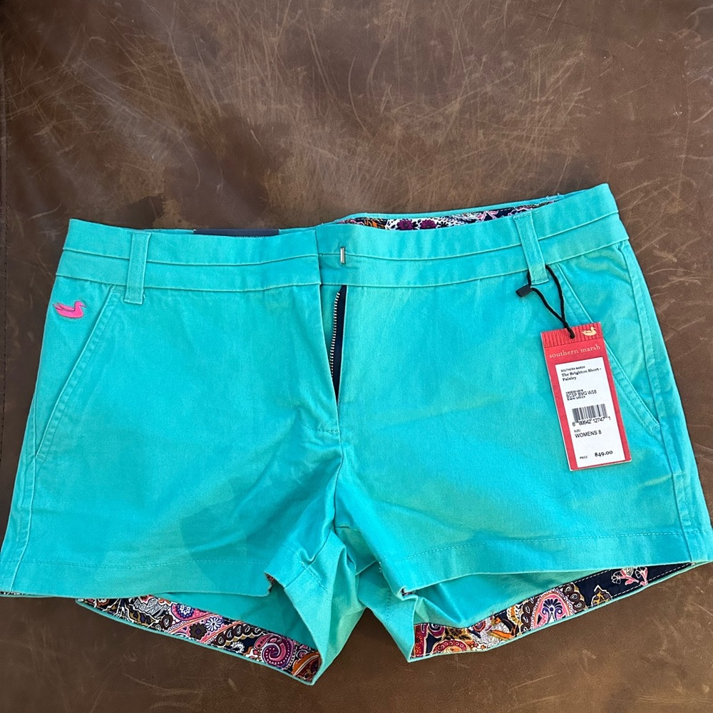 Southern Marsh teal Bermuda Shorts Lightweight Cotton